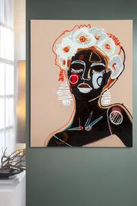 Tablou African Headdress, Canvas cu rama lemn, Multicolor, 80x100x2.8 cm