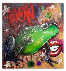 Tablou Street Art Frog, Print, Multicolor, 80x80x3.5 cm