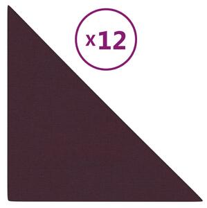 Panouri de perete 12 buc. violet 30x30 cm textil 0,54 m²