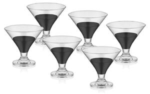 Set 6 cupe pentru inghetata DRK0005, negru, sticla 100%, 9x8x8 cm
