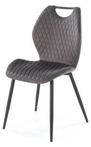Scaun K569, gri - HLR 21, stofa catifelata/otel, 47x54x84 cm