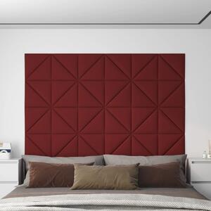 Panouri de perete, 12 buc., roșu vin, 30x30 cm, textil, 0,54 m²