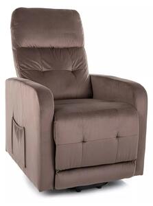 Fotoliu rabatabil OTUS II, stofa catifelata cappuccino - Bluvel 38, 66