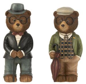 Set 2 figurine Bear Gentlemen, Rasina, Multicolor, 7.5x7.5x18.5 cm