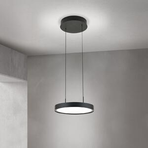 ORION Lampă suspendată LED Teide, negru, 1 bec, metal, 2.700 K, reglabil, Negru, Camera de zi / sufragerie, Aluminiu, Modern