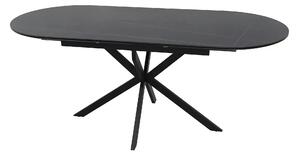 Masa extensibila GASTON, negru mat cu efect de marmura, ceramica/metal