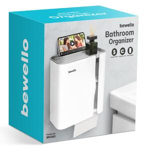 Bewello - Suport pentru hartie igienica - alb - 248 x 130 x 230 mm
