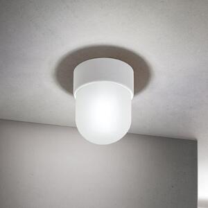ORION Plachetă Ostia, alb, ceramică, sticlă satinată, E27, reglabil, Alb, Hol, Ceramică