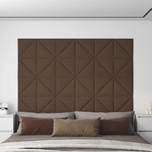 Panouri de perete, 12 buc., maro, 30x30 cm, textil, 0,54 m²