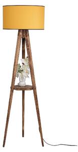 Lampadar SEHBALI, stejar/galben, lemn/material textil, 45x153 cm