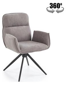 Scaun K574, gri/negru, stofa catifelata/otel, 60x60x88 cm