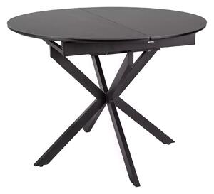 Masa extensibila GASTON, negru mat cu efect de marmura, ceramica/metal