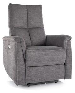 Fotoliu recliner NEPTUN, gri inchis, stofa clasica/metal, 76x94/160x96