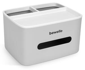 Bewello - Suport-dozator pentru batiste si servetele de hartie - alb - 205 x 160 x 120 mm