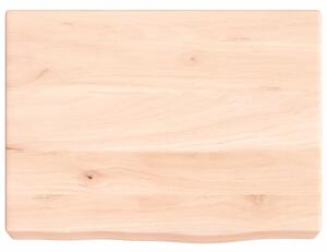 Blat de baie, 40x30x(2-6) cm, lemn masiv netratat