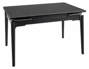 Masa extensibila SENTO, negru mat cu efect de marmura, ceramica/lemn