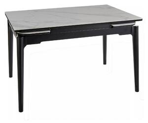 Masa extensibila SENTO, alb cu efect de marmura, ceramica/lemn, 120/18