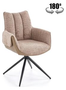 Scaun K579, maro/negru, stofa clasica/piele ecologica/otel, 65x64x87 c