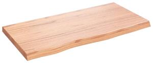 Blat de baie, maro deschis, 80x40x(2-4) cm, lemn masiv tratat