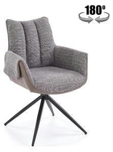 Scaun K579, gri/negru, stofa clasica/piele ecologica/otel, 65x64x87 cm