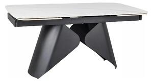 Masa extensibila ARMANDO, alb cu efect de marmura, ceramica/metal, 160