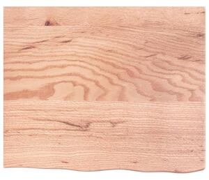 Blat de baie, maro deschis, 60x50x(2-6) cm, lemn masiv tratat