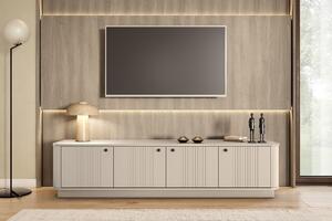 Comodă TV pe soclu Vesper 4D 187 cm - cașmir / mânere negre