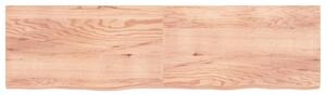 Blat de baie, maro deschis, 220x60x(2-6) cm, lemn masiv tratat