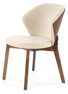 Scaun K583, bej/nuc, stofa clasica/lemn, 57x63x81 cm