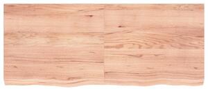 Blat de baie, maro deschis, 120x50x(2-6) cm, lemn masiv tratat