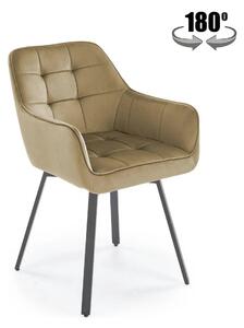 Scaun K588, bej - HLR 07, stofa catifelata/otel, 55x60x89 cm