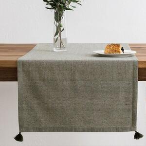 Napron masa 50x150cm cu ciucuri, Selendi Verde