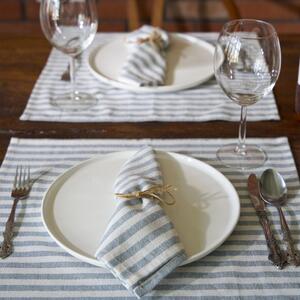 Suport farfurie / Servet masa - set 4 bucati din bumbac, design dungi, Raymond gri
