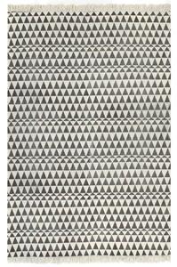 Covor Kilim, negru/alb, 160 x 230 cm, bumbac, cu model