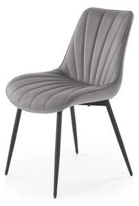Scaun K589, gri - Bluvel 14, stofa catifelata/otel, 50x63x87 cm