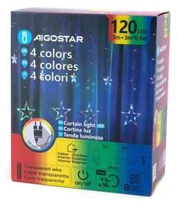 Aigostar - Șirag LED de Crăciun pentru exterior 120xLED/8 funcții 6x0,6m IP44 multicolor + telecomandă