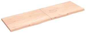 Blat de baie, 200x60x(2-4) cm, lemn masiv netratat