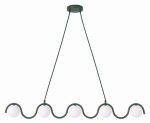 Candelabru suspendat pe cablu SINUS 5xG9/8W/230V verde
