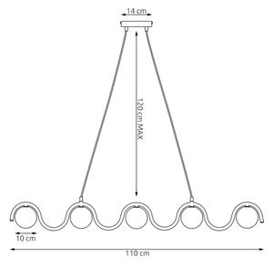 Candelabru suspendat pe cablu SINUS 5xG9/8W/230V verde