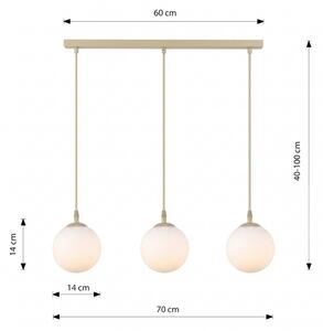 Candelabru pe cablu COSMO 3xE14/10W/230V bej/alb