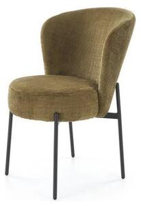 Scaun K590, verde olive - Cremona 38, stofa catifelata/otel, 55x66x80
