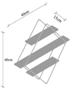 Raft de perete Erysimum, nuc/negru, lemn/molid, 60x40x15 cm