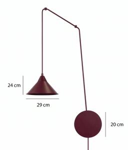 Lustră pe cablu ABRAMO 1xE27/15W/230V roșie