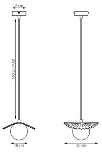 Lustru cu cablu FLORA 1xG9/8W/230V bej