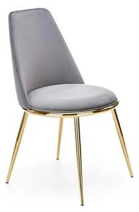 Scaun K460, gri/auriu, stofa catifelata/metal, 49x54x84 cm