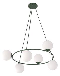 Lustră pe cablu AZURA 6xE14/10W/230V verde/albă