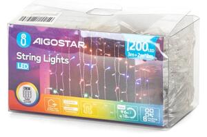 Instalație LED de Crăciun de exterior Aigostar 200xLED/8 funcții 3xAA 5x2m IP44 multicolor