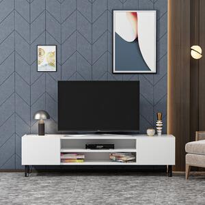 Comoda TV Bloom, alb, PAL melaminat, 160x37x47 cm