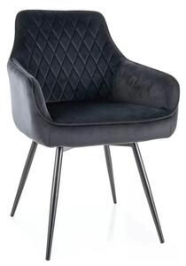 Scaun MARLO, negru - Bluvel 19, stofa catifelata/metal, 55x58x88 cm