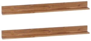 Rafturi de perete, 2 buc., 120x10x10 cm, lemn masiv de tec